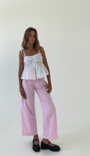 Load image into Gallery viewer, PRE-ORDER Sago pant - Pink gingham cotton
