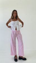 Load image into Gallery viewer, PRE-ORDER Sago pant - Pink gingham cotton

