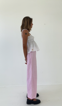 Load image into Gallery viewer, Sago Pant - Pink gingham cotton
