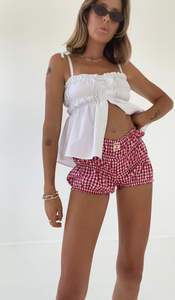 PRE-ORDER Sago bloomers - Red gingham cotton