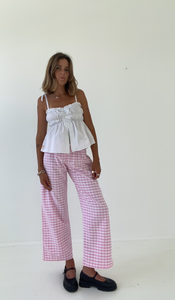 Sago Pant - Pink gingham cotton