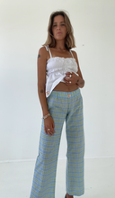 Load image into Gallery viewer, PRE-ORDER Sago pant - Blue green check cotton
