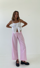 Load image into Gallery viewer, Sago Pant - Pink gingham cotton
