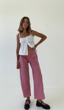 Load image into Gallery viewer, PRE-ORDER Sago pant - Red gingham cotton
