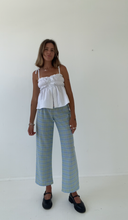 Load image into Gallery viewer, PRE-ORDER Sago pant - Blue green check cotton
