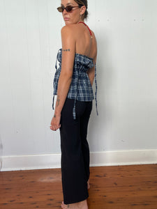 Scrunch tank | Navy check | Size M