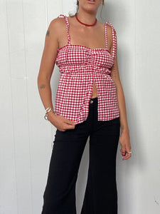 PRE-ORDER | Scrunch tank | Red gingham