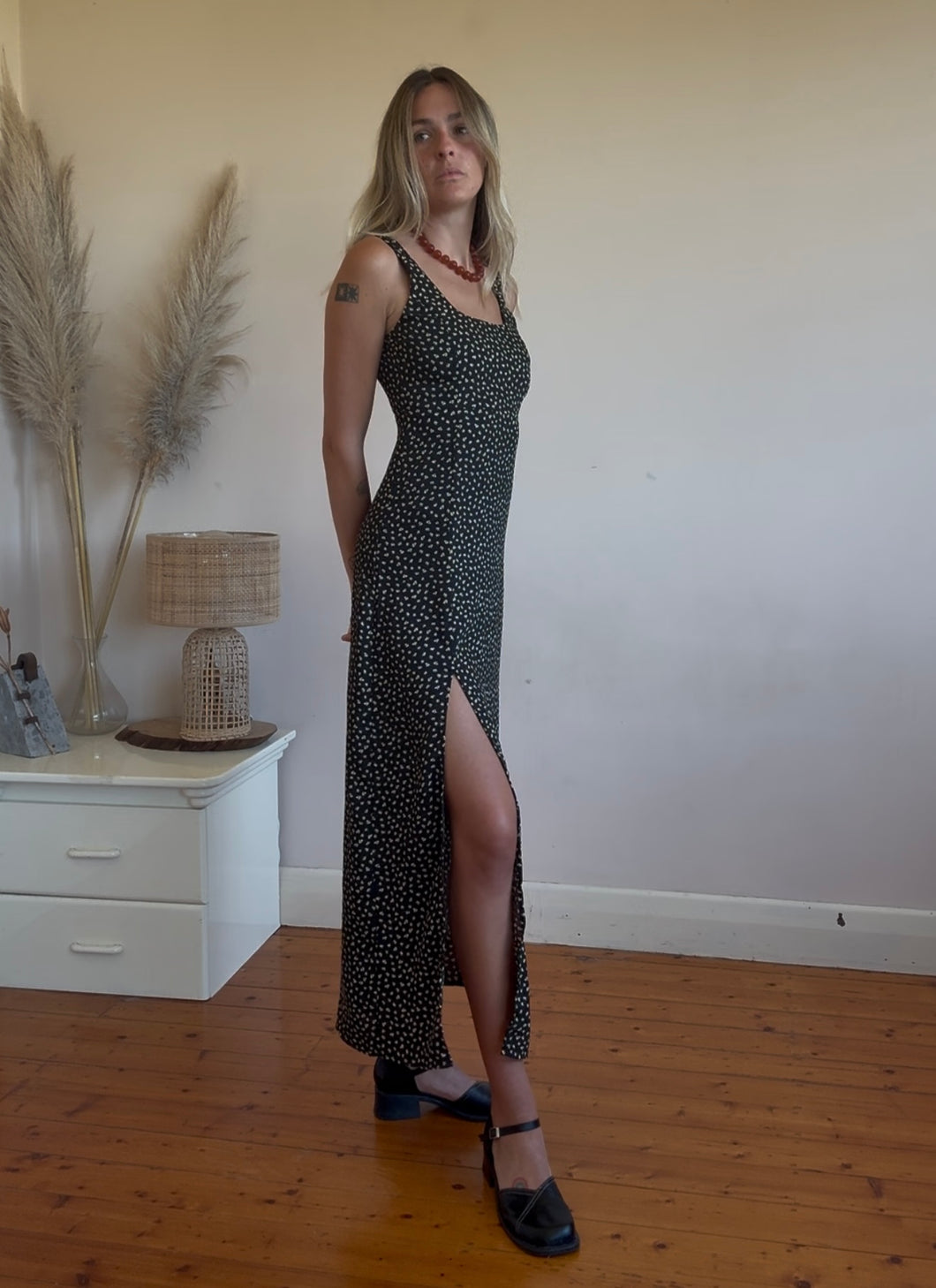 90's floral print dress