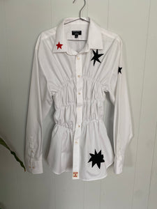 Sago scrunch top // White star // size M-L