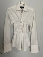 Load image into Gallery viewer, Sago scrunch top // Crisp white // size S
