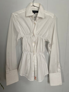 Sago scrunch top // Crisp white // size S