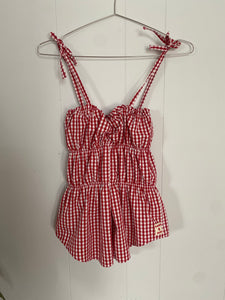 Sago scrunch tank // red // size XS